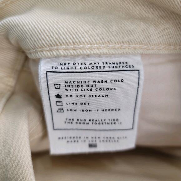 AYR The Beat Drop Cropped Barrel Leg‎ Jeans Womens Size 34 Straw Hat Beige 38x27 - Picture 8 of 10